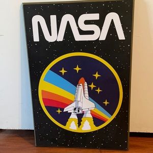 NASA worm logo shuttle wall art